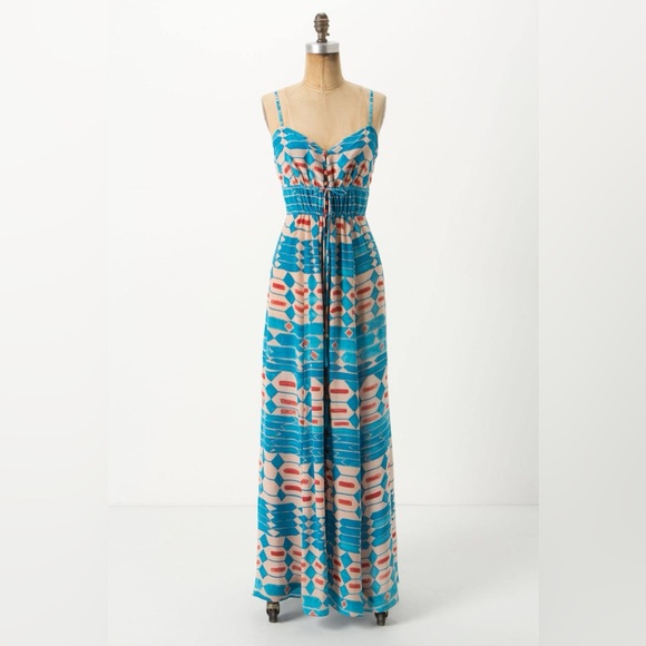 Anthologies Plenty by Tracy Reese Desert Turquoise Maxi Dress size Small - Picture 2 of 16